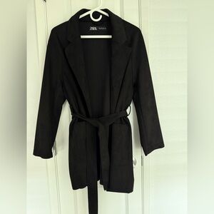 Zara Faux Suede Wrap Coat